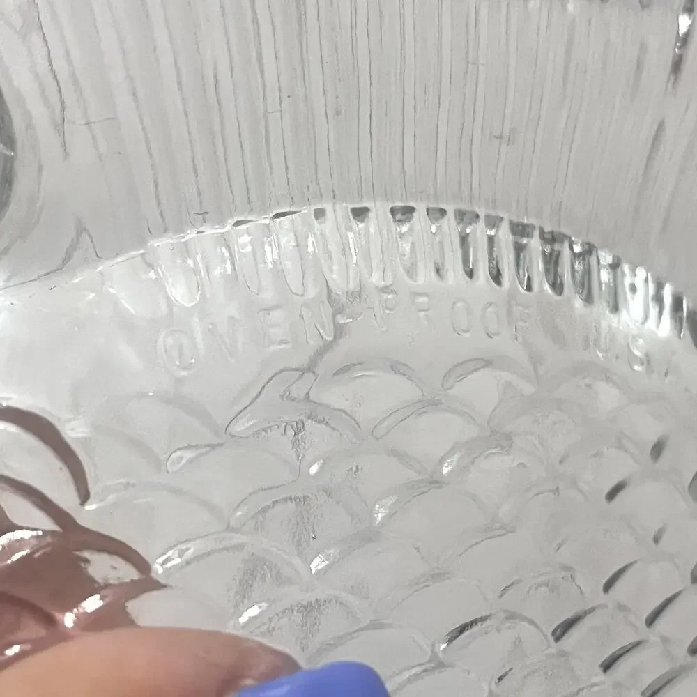 Vintage MCM VintClear Fish Glass Plates Ovensafe 11